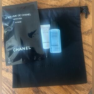 CHANEL Beauty Set In A Black Draw String Pouch